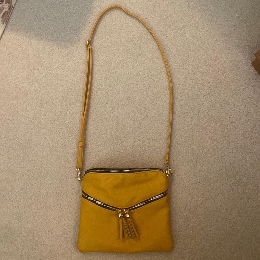 Golden yellow crossbody bag